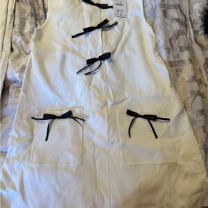 Zara Cream Dress with Black Accents